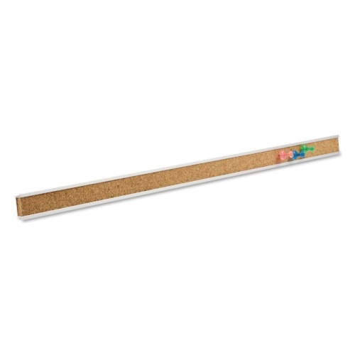 Quartet Bulletin Bar I, 24 x 1, Brown Surface, Silver Aluminum Frame