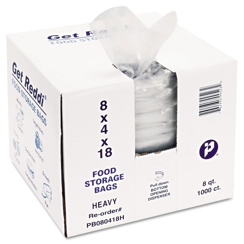 Inteplast Group Food Bags, 8 Qt, 1 Mil, 8" x 18", Clear, 1,000/Carton
