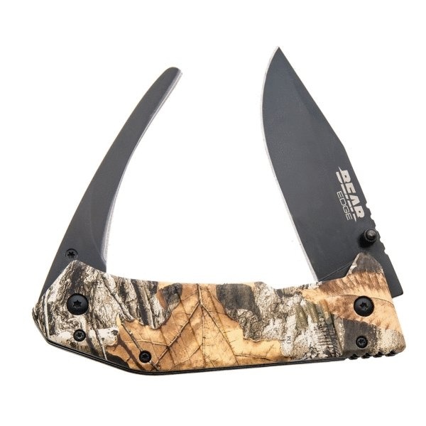 5 In. Double Blade Gut And Skinner Black Blade Realtree Edge