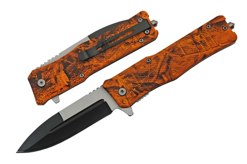 Rite Edge 4.75 Inch Orange Camo Assisted Open Folder