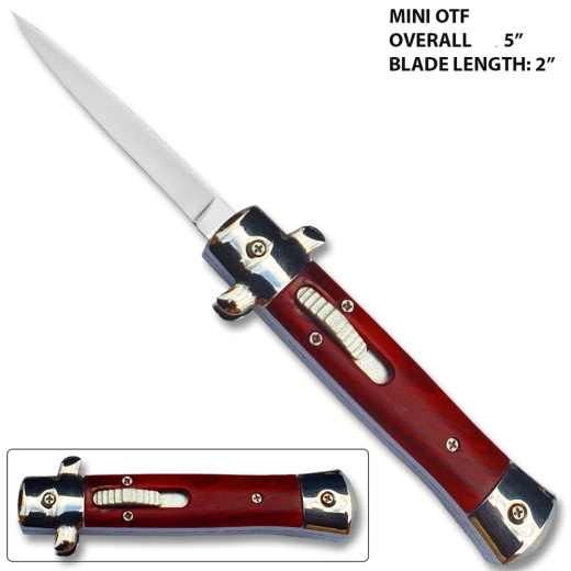 Mini Otf Italian Milano Knife Wood Handle Limited Edition