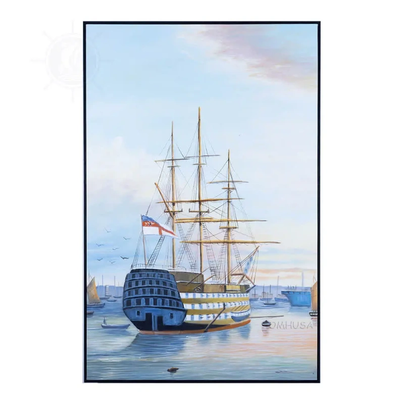 H.M.S. Victory Moored in Portsmouth Canvas Painting