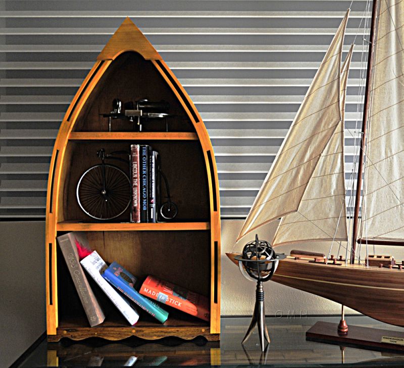 Wooden Canoe Book Shelf Small