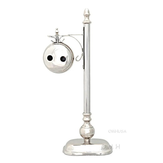 Brass/Aluminum Lamp Post Clock One Sided