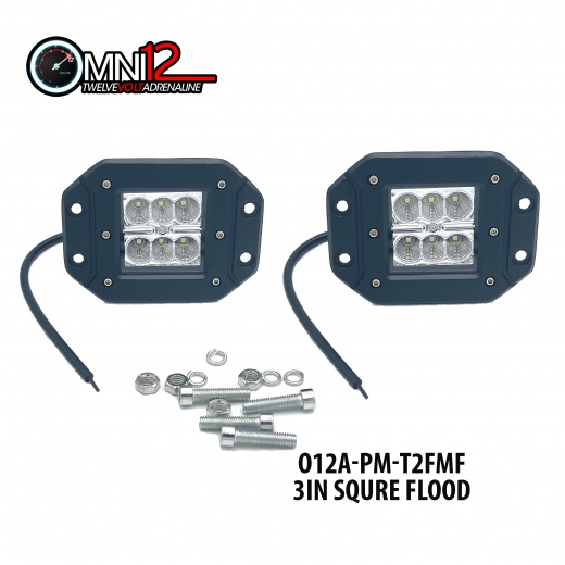Omni12 Point Man Series Omni LED Off Road Lighting - 3In Square Spot Light O12a_Pm-T2fmf