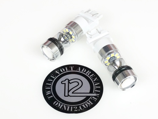 Omni12 7443 100W Led Bulb Pair T20 - Bright LED Replacement for Tail Brake Lights
