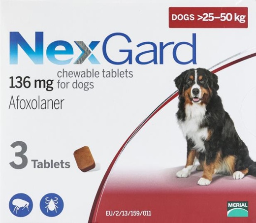 Nexgard For Dogs 60-121 Lbs (25-50 Kg) 3 Chewables