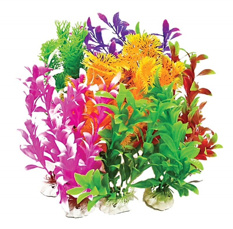 Aquatop Aquarium Plants Mix Assorted, 1Ea/12 Pk, 7 In
