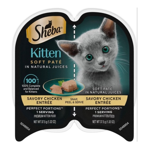 Sheba Perfect Portions Soft Pate Wet Kitten Food Savory Chicken 2.65Oz