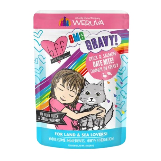 Bff Cat Omg Date Nite! Duck And Salmon Dinner In Gravy 2.8Oz Case Of 12