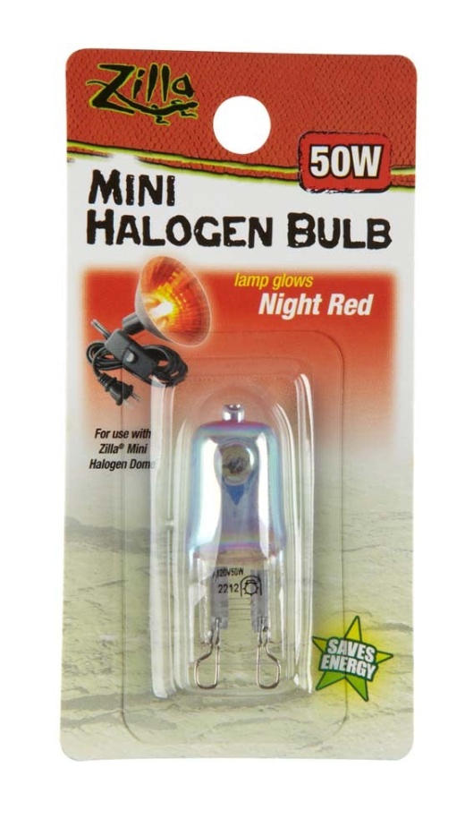 Zilla Light & Heat Mini Halogen Bulbs Night Red 50W