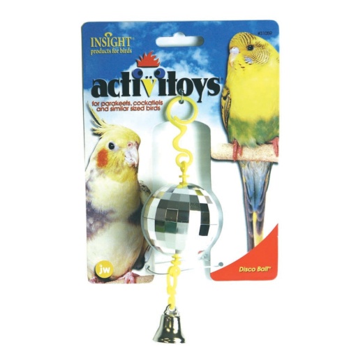 JW Pet ActiviToy Disco Ball Bird Toy - Multi-Color Small Medium