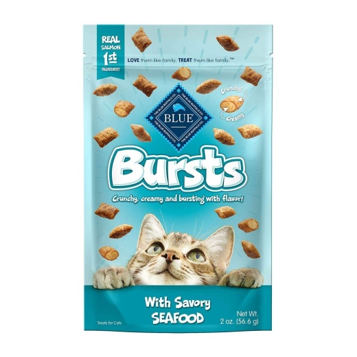 Blue Buffalo Bursts Seafood 2Oz - Delicious Crunchy Treats for Cats