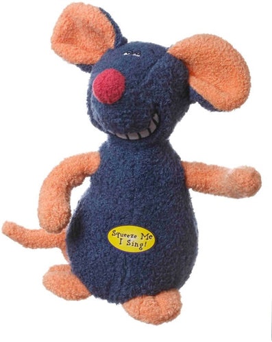 Multipet Deedle Dudes Dog Toy Mouse - Multi-Color Singing Plush Toy