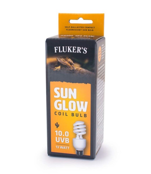 Flukers Sun Glow 10.0 UVB Desert Coil Bulb White 13 Watt