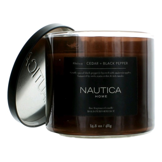 Nautica 14.5Oz Soy Wax Blend 3 Wick Candle - Orion Cedar & Black Pepper