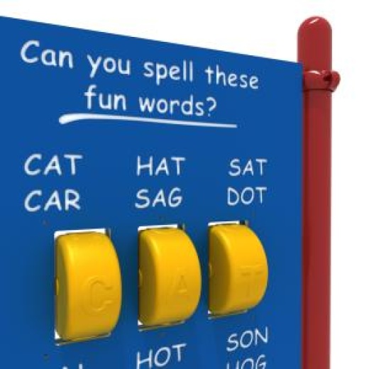 Freestanding Spelling Panel With Posts - Primary