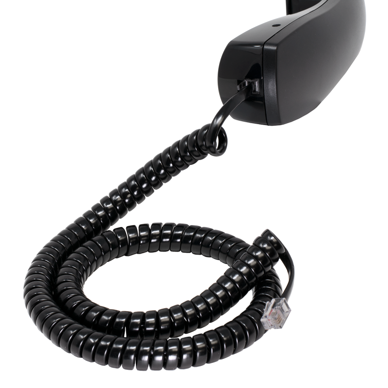 12' Black Coiled Handset Cord