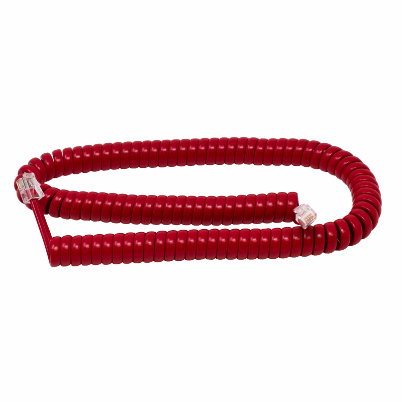 12' Cherry Red Coiled Handset Cord