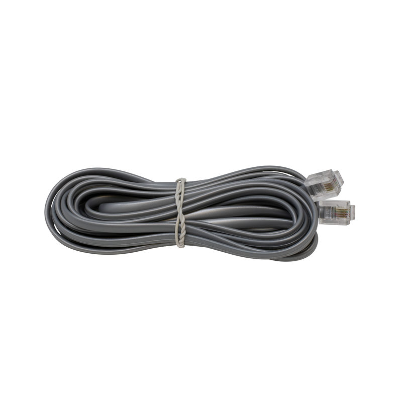 14' 4 Conductor (6P4c) Silver Telephone Line Cord