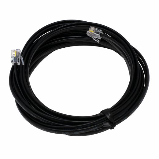 14' Straight (Non-Coiled) Black Handset Cord - Modular RJ-9 Plugs