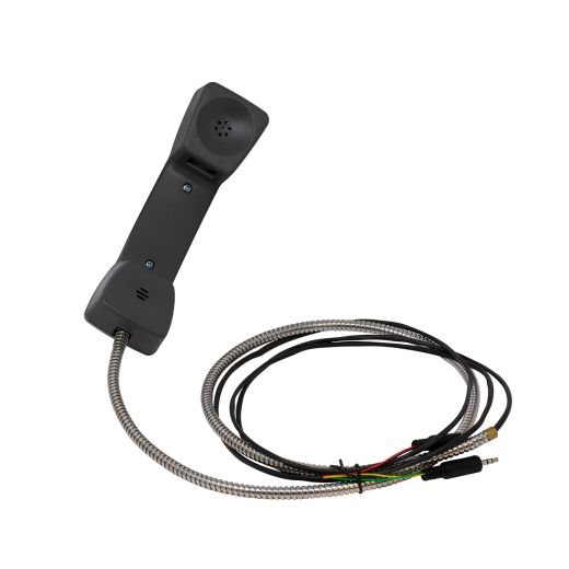Charcoal Euro Style PC Handset with Armored Cord