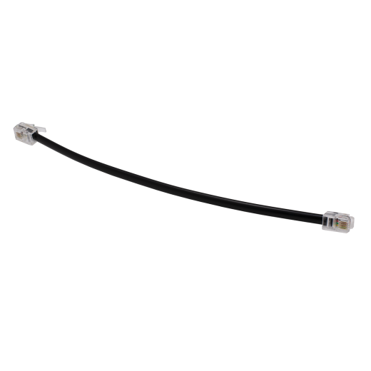 7" Straight (Non-Coiled) Black Handset Cord - RJ9 (4P4C) Plug