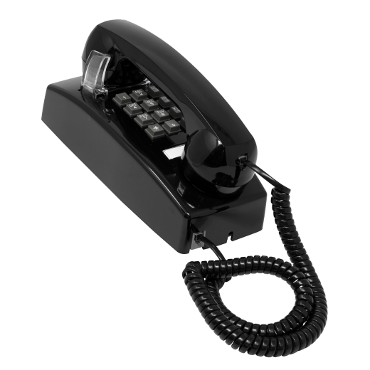 2554 Style Wall Phone with Keypad (Black)