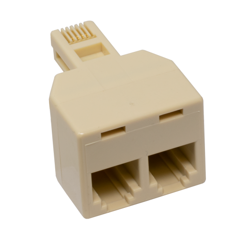 4 Pin Modular Y Adapter RJ-14 Male to 2 RJ-14 Female Jacks