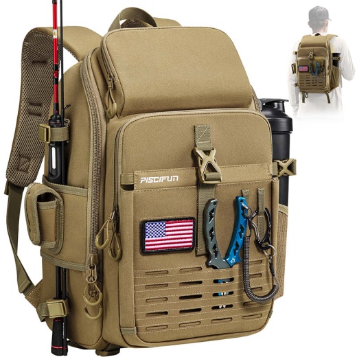 Piscifun Fishing Backpack With Rod & Gear Holder