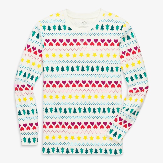 Clearance Fit 2 Grown-Ups Organic Pj Top In Fair Isle