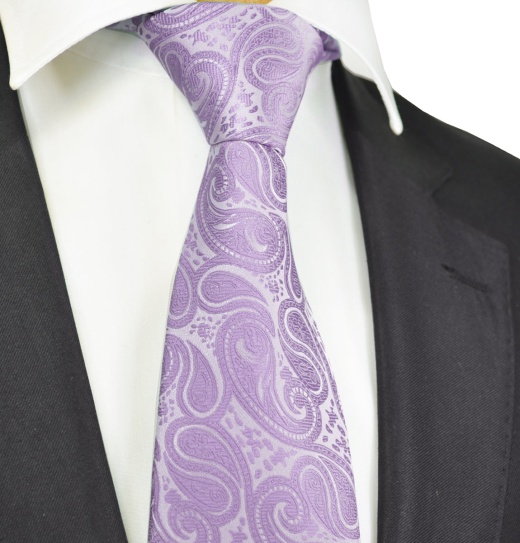 Classic Formal Lavender Paisley Necktie by Vittorio Farina