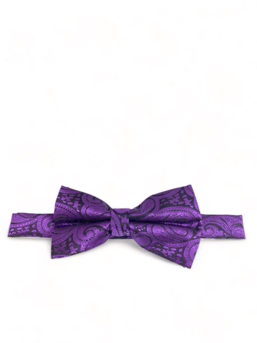 Classic Formal Plum Paisley Bow Tie - Pre-Tied (4.5In. X 2.5In.) / Plum