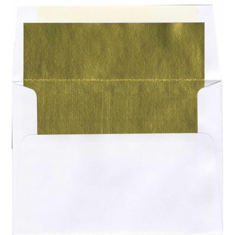 A7 White/Gold Foil Lined Envelope - 1000 Pk