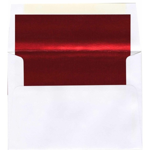 A9 White/Red Foil Lined Envelopes - 1000 Pk