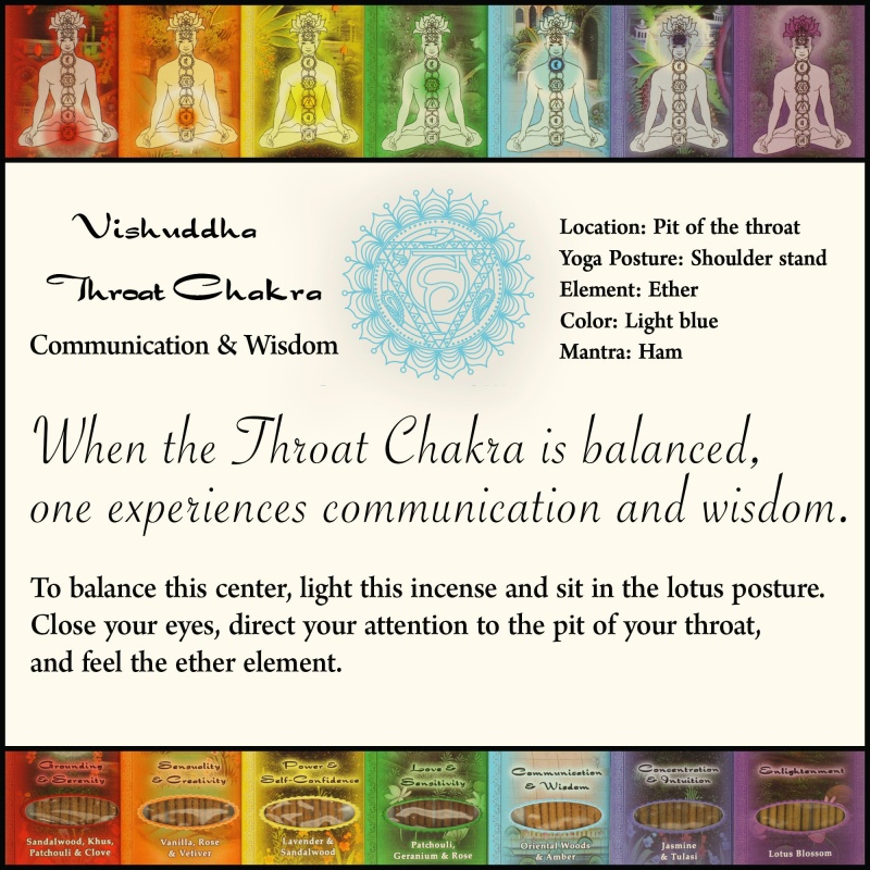 Incense Sticks Throat Chakra Vishuddha - Communication And Wisdom
