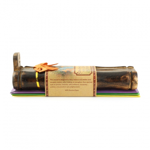 Incense Gift Set - Bamboo Burner + 3 Chakra Incense Sticks Packs & Love Greeting - Lost In Love