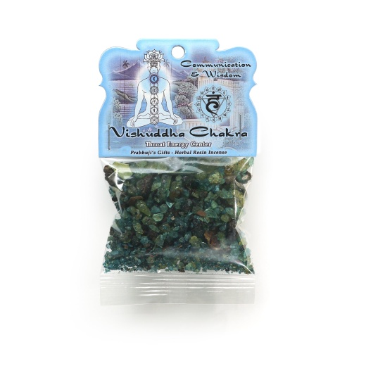 Prabhuji's Resin Incense Throat Chakra Vishuddha - Communication And Responsibility - 1.2Oz Bag