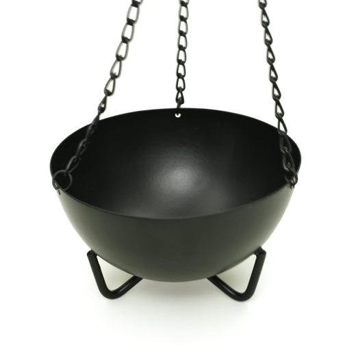 Hanging Black Cauldron Large Burner - Prabhuji's Gifts