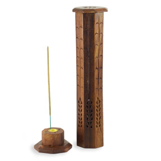 Incense Burner - Wooden Octagonal Tower by Prabhuji's Gifts