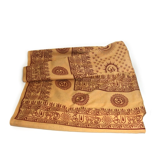 Meditation Yoga Prayer Shawl - Mantra Om - Peach Large from Prabhuji's Gifts
