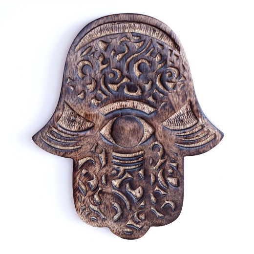 Wooden Hamsa Swirl Wave Decor - Prabhuji's Gifts