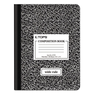Tops Wide-Ruled Composition Book, Black