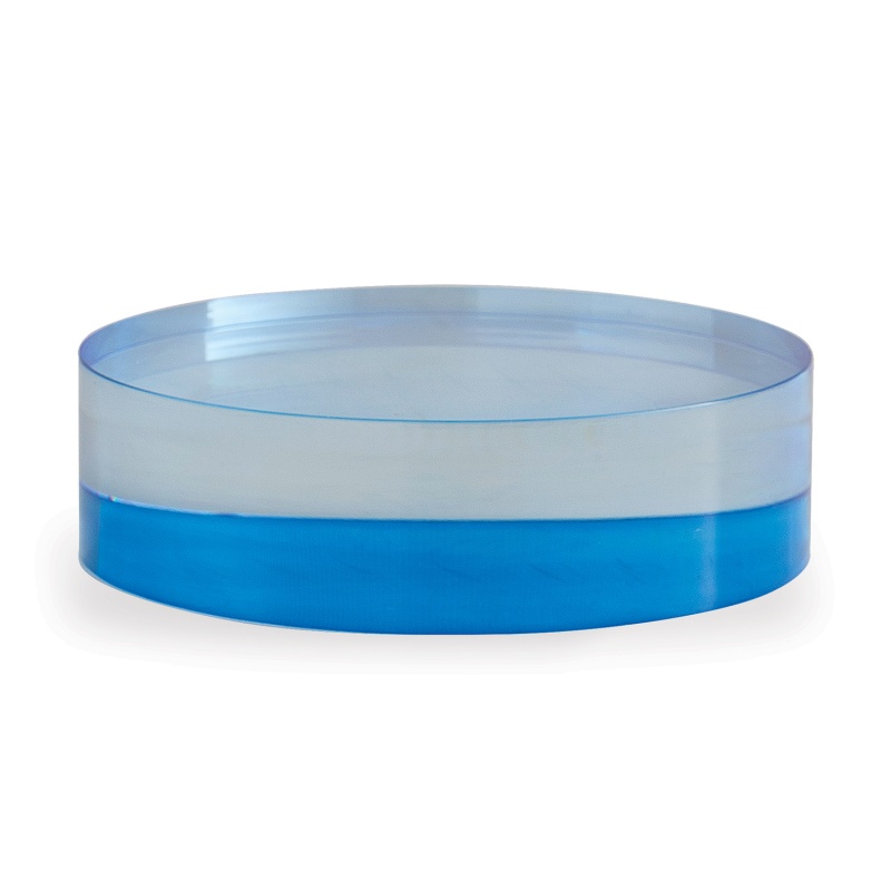 Blue Lucite Round Stand Set/2