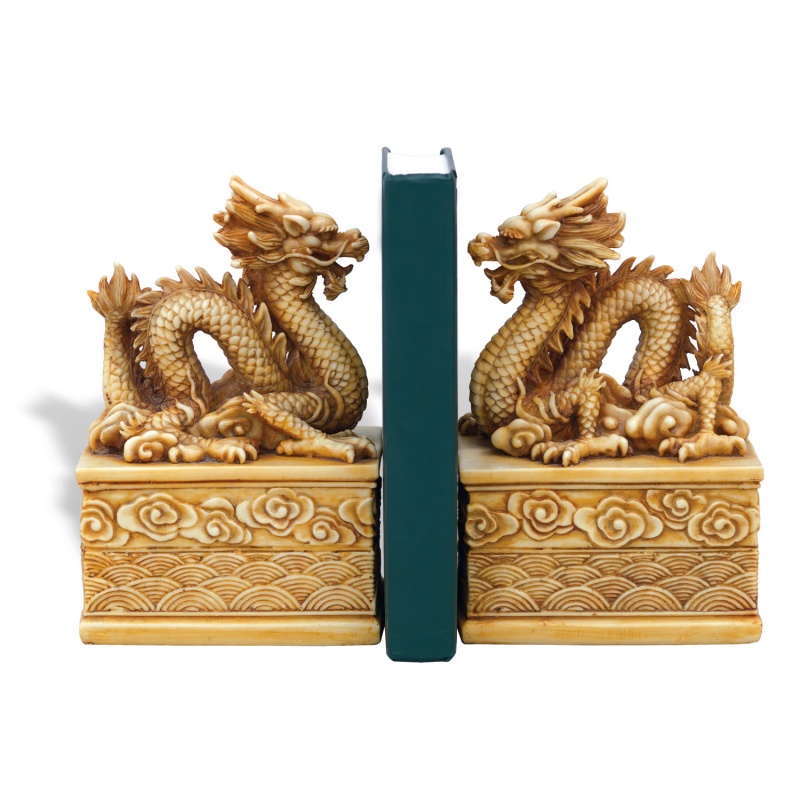 Dragon Ivory Bookeneds/Set Of 2 8"h