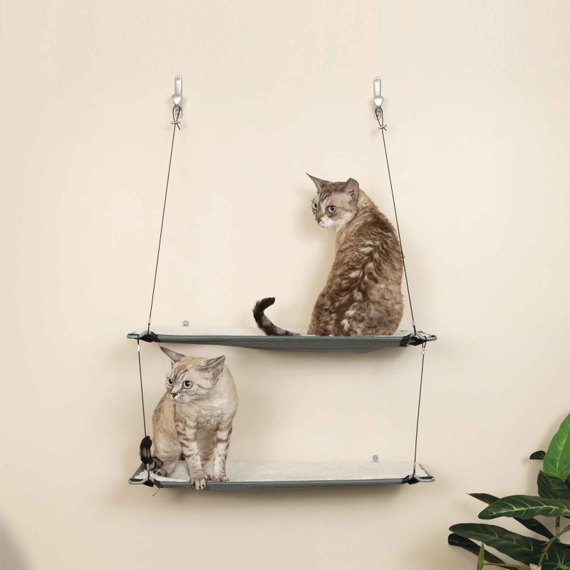 Cat Display Racking Wall Mounted Cat Shelf Double Level by K&H Pet Products
