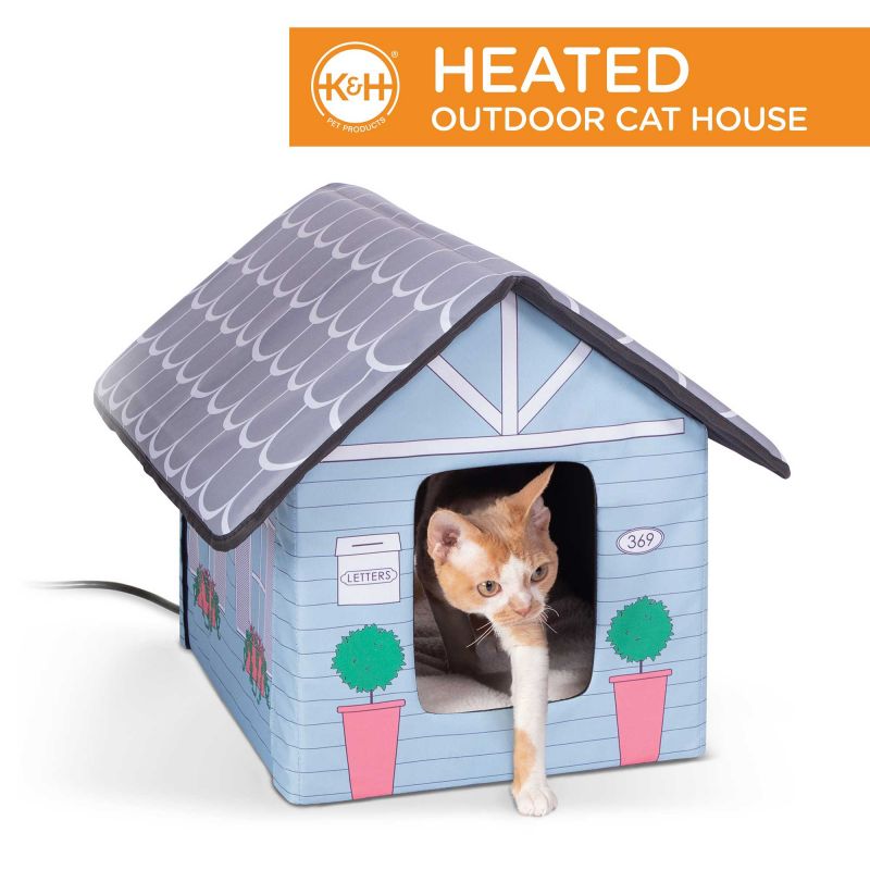 Outdoor Heated Kitty House Cat Shelter Cottage Design