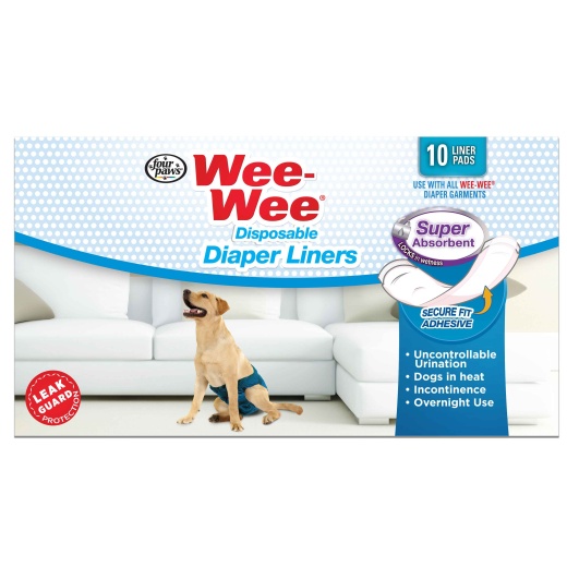Wee-Wee Super Absorbent Disposable Dog Diaper Liners - 10 Count