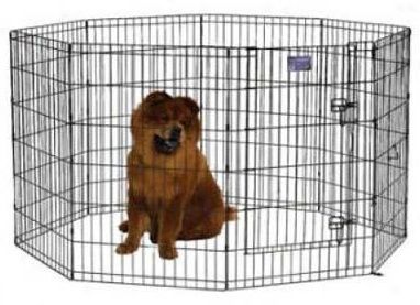 Midwest Black E-Coat Pet Exercise Pen with Walk-Thru Door - 8 Panels