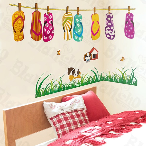 Slipper Party Wall Decals Stickers Appliques